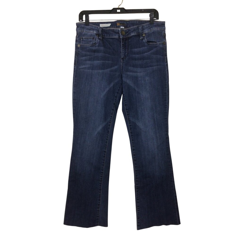 Kut from the Kloth Jeans Women’s 8 Blue Farrah Baby Bootcut Boot Cut Cutoff Hems